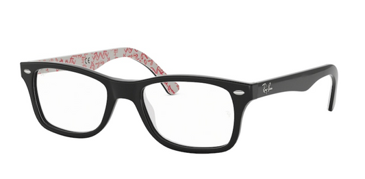 RayBan RX5228 - Black On White, 50mm